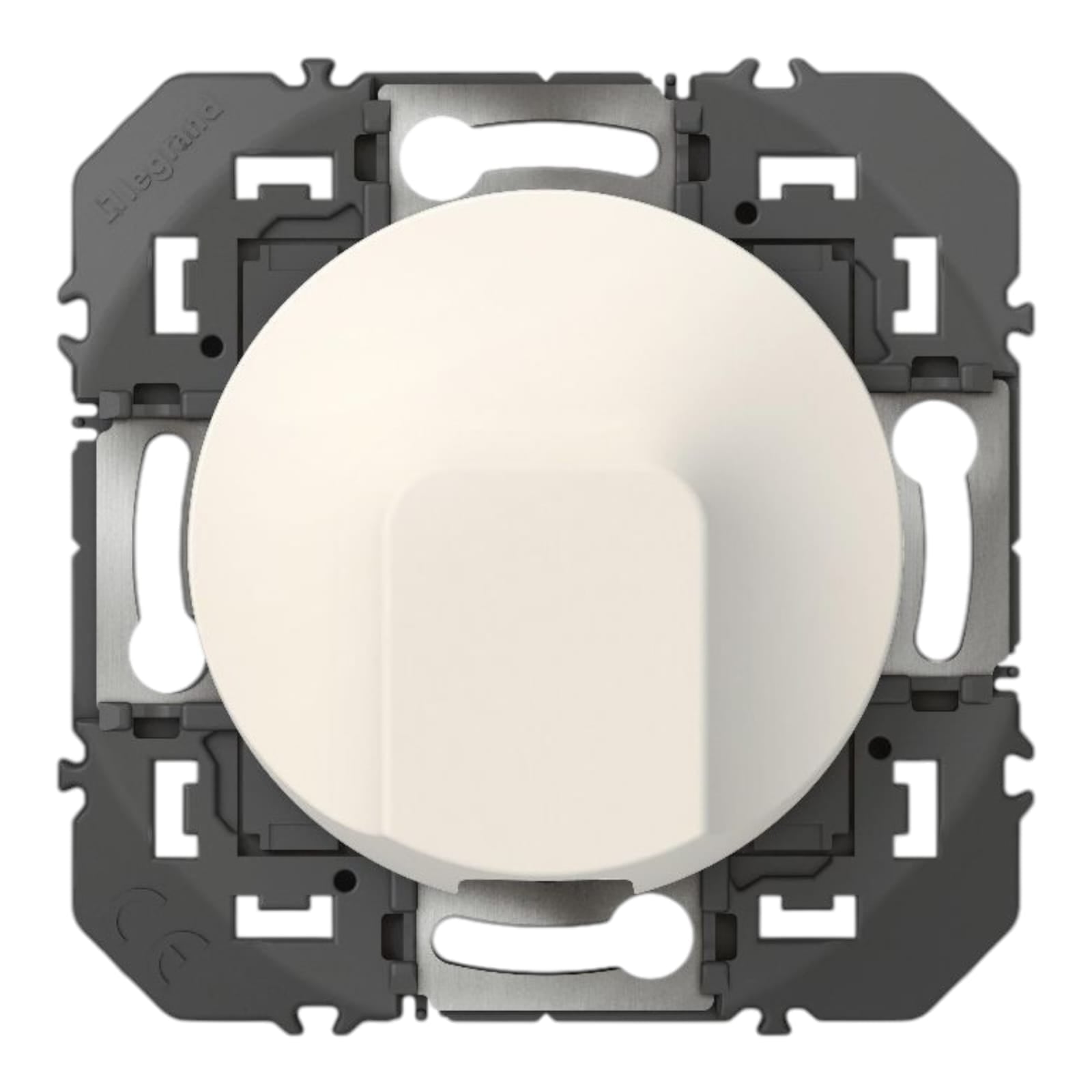 Sortie de câble standard dooxie finition blanc équipée d'un support - à équiper de plaque de finitionSortie de câble standard dooxie finition blanc équipée d'un support - à équiper de plaque de finition. REF 600325