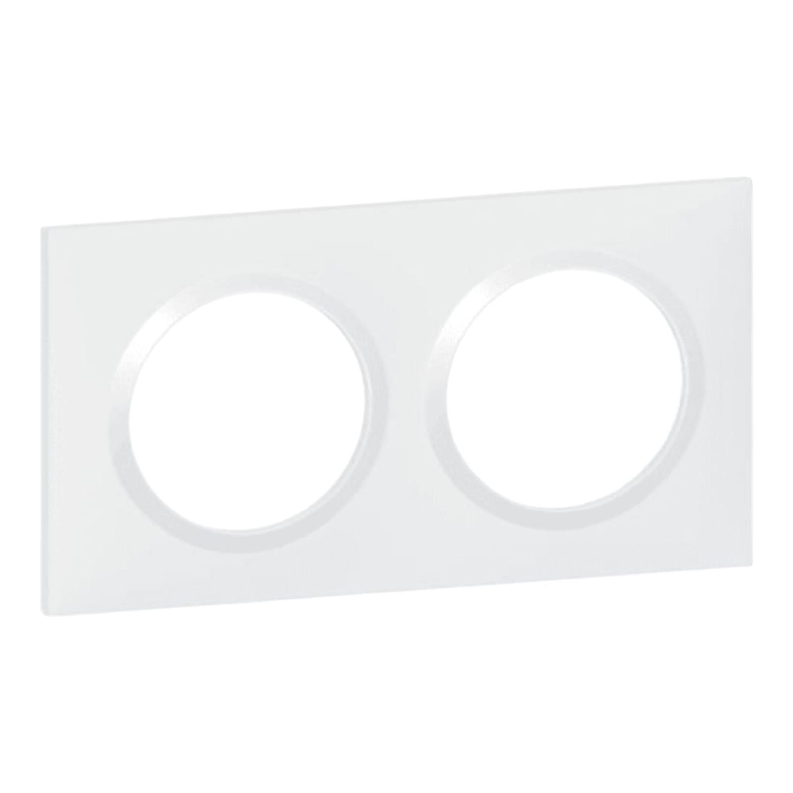 Plaque de finition version carrée dooxie 2 postes finition blanc avec système de rattrapage des défauts du mur.REF 600802