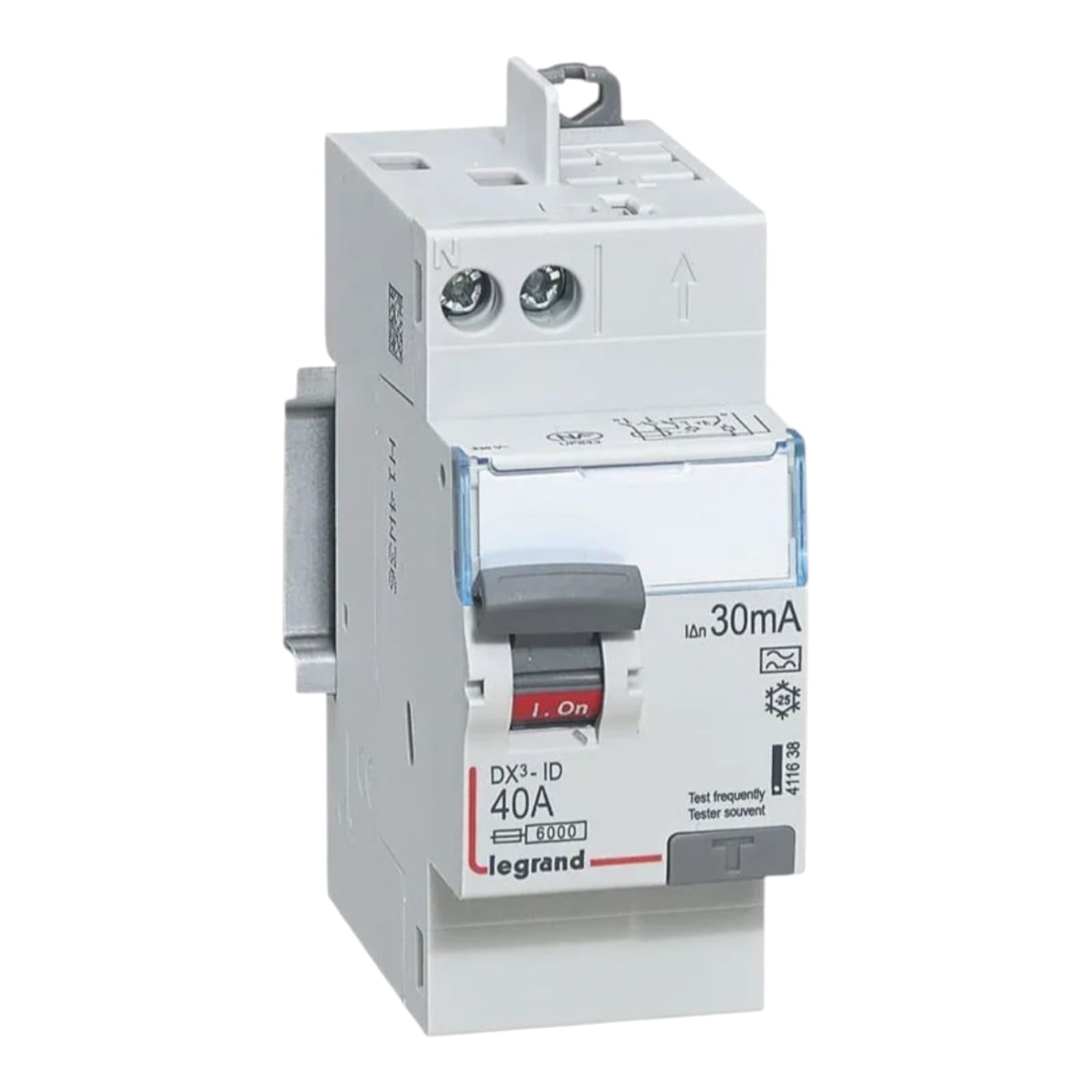Interrupteur différentiel modulaire 30mA, protège les circuits contre les fuites de courant et les risques d’électrocution. Convient aux installations résidentielles et professionnelles, conforme aux normes européennes.