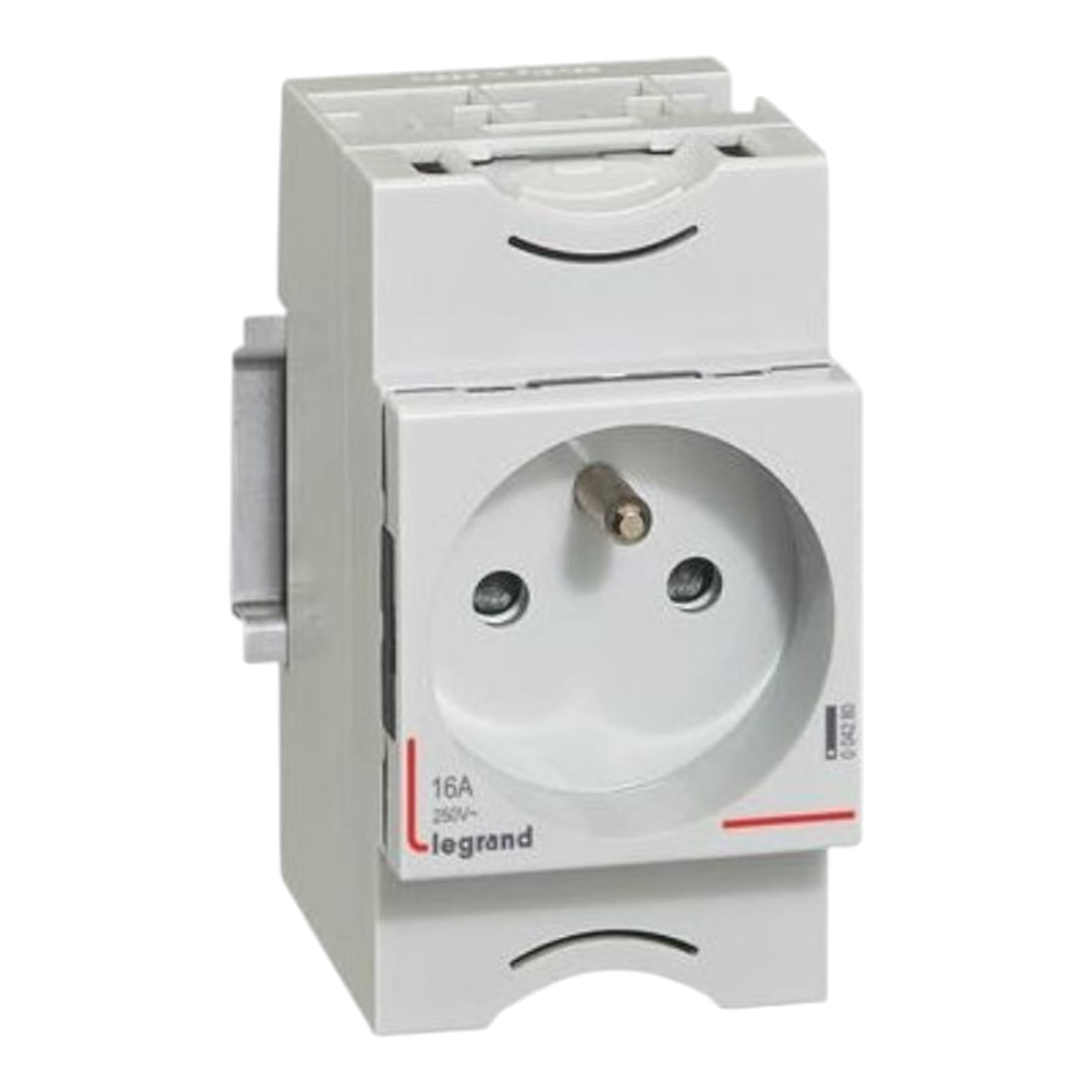 Prise de courant modulaire 2P+T 10A à 16A 250V~ avec bornes à connexions automatiques