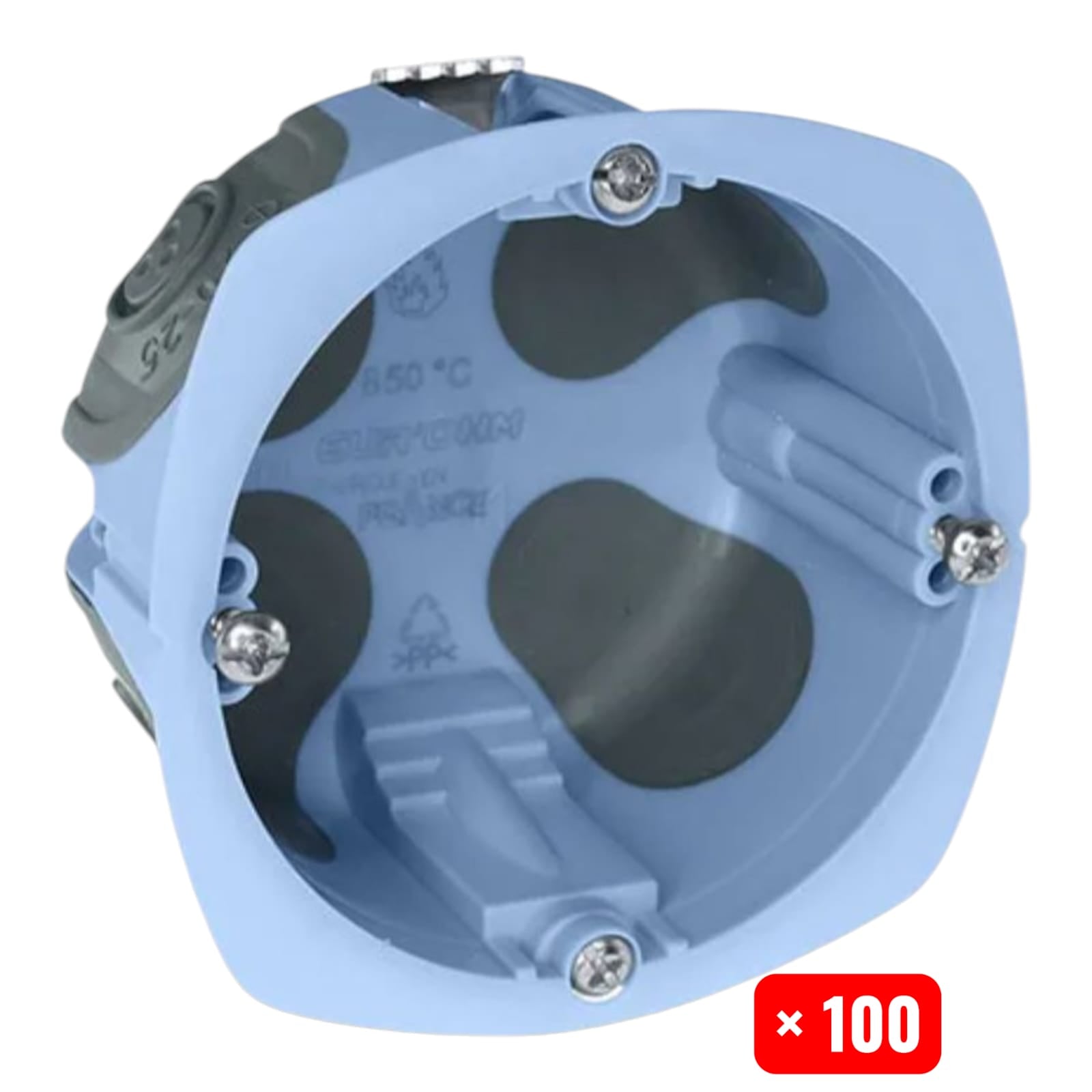 Boîte d’encastrement Euro HUM pour installation électrique murale — adaptée aux prises, interrupteurs et appareillages. Accessoire professionnel BatiProShop, facile à installer et résistant.