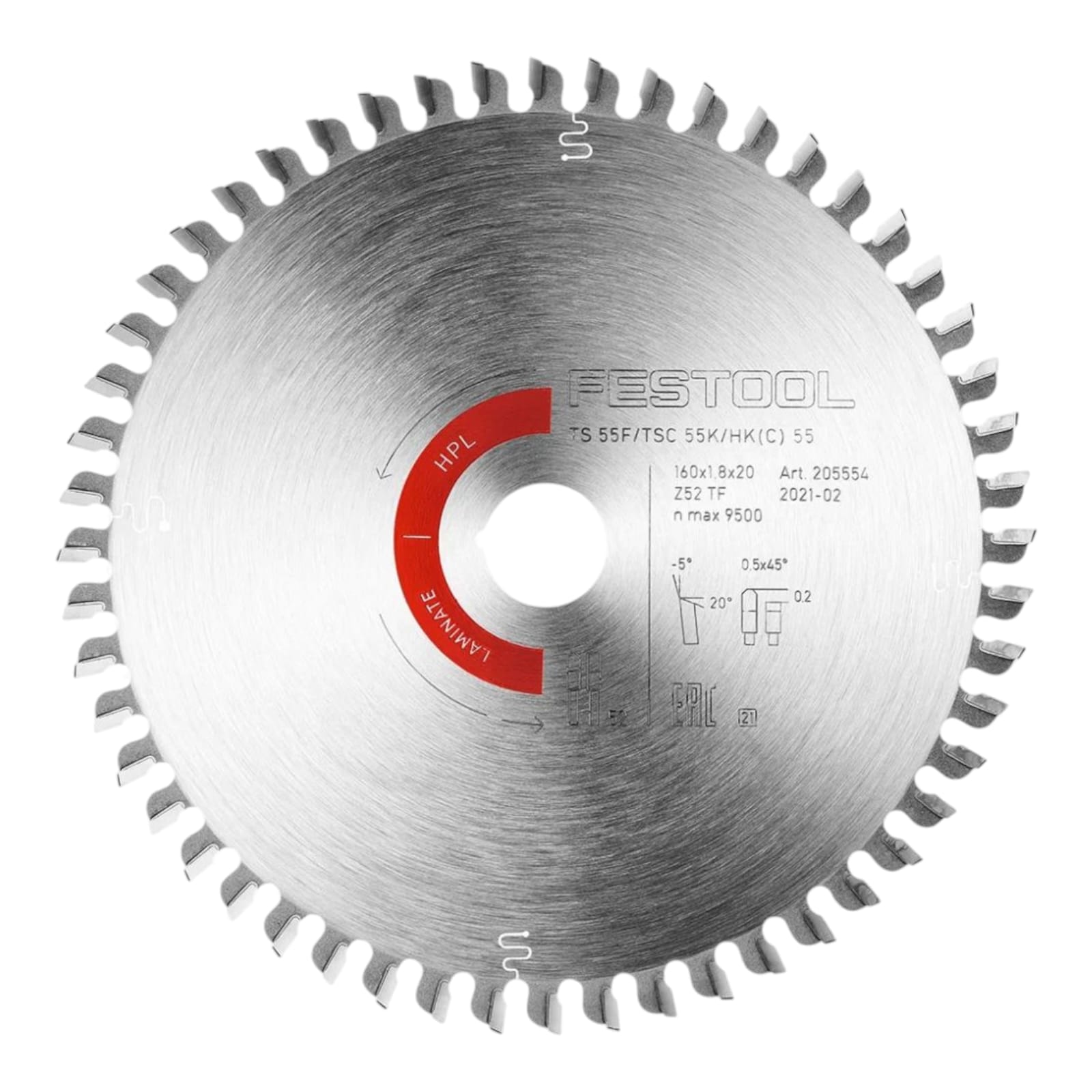 Lame de scie Festool 205554 160 mm pour TS 55 / TSC 55K – coupe précise HPL et stratifiés