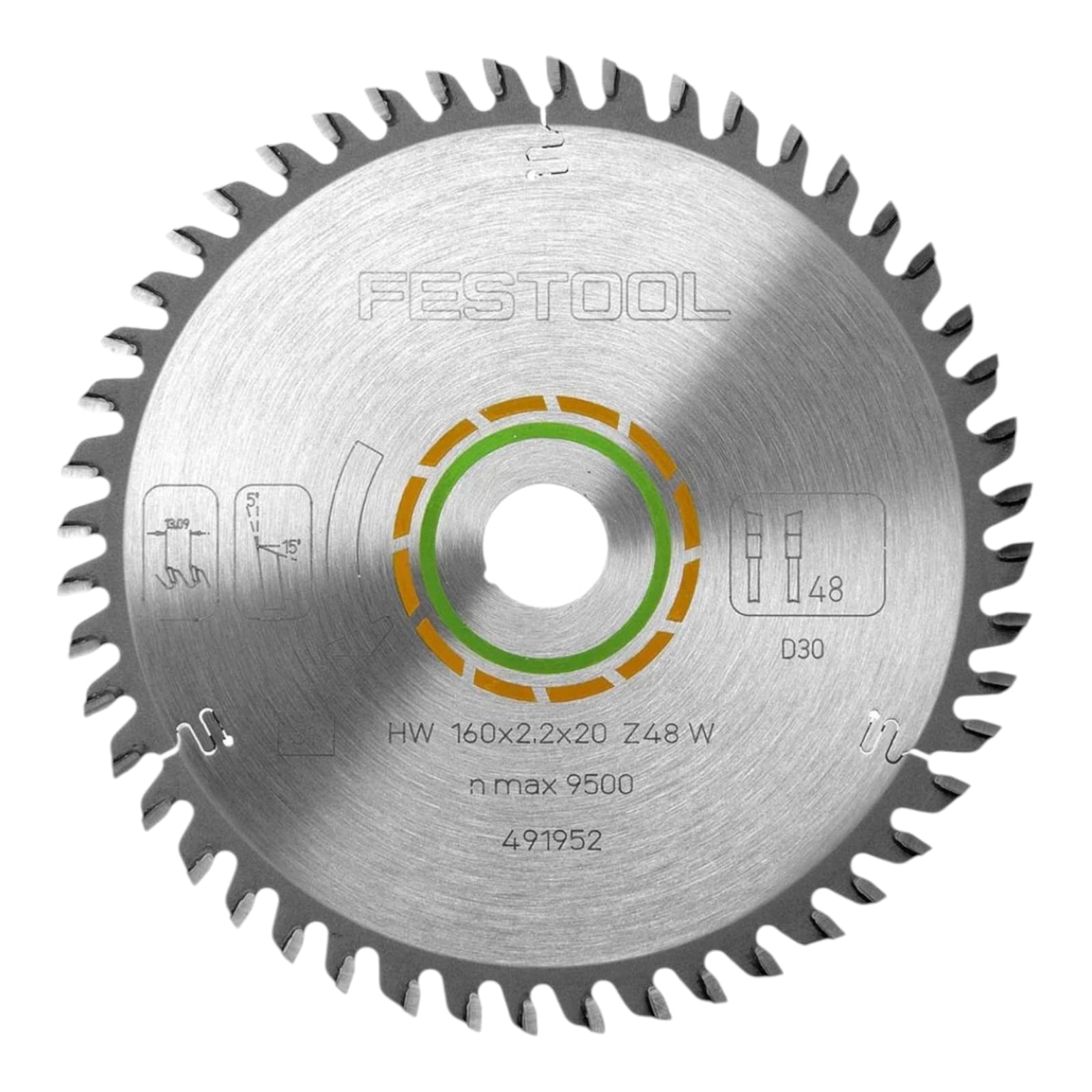 Lame de scie Festool 160x2.2x20 Z48 W pour coupe fine du bois